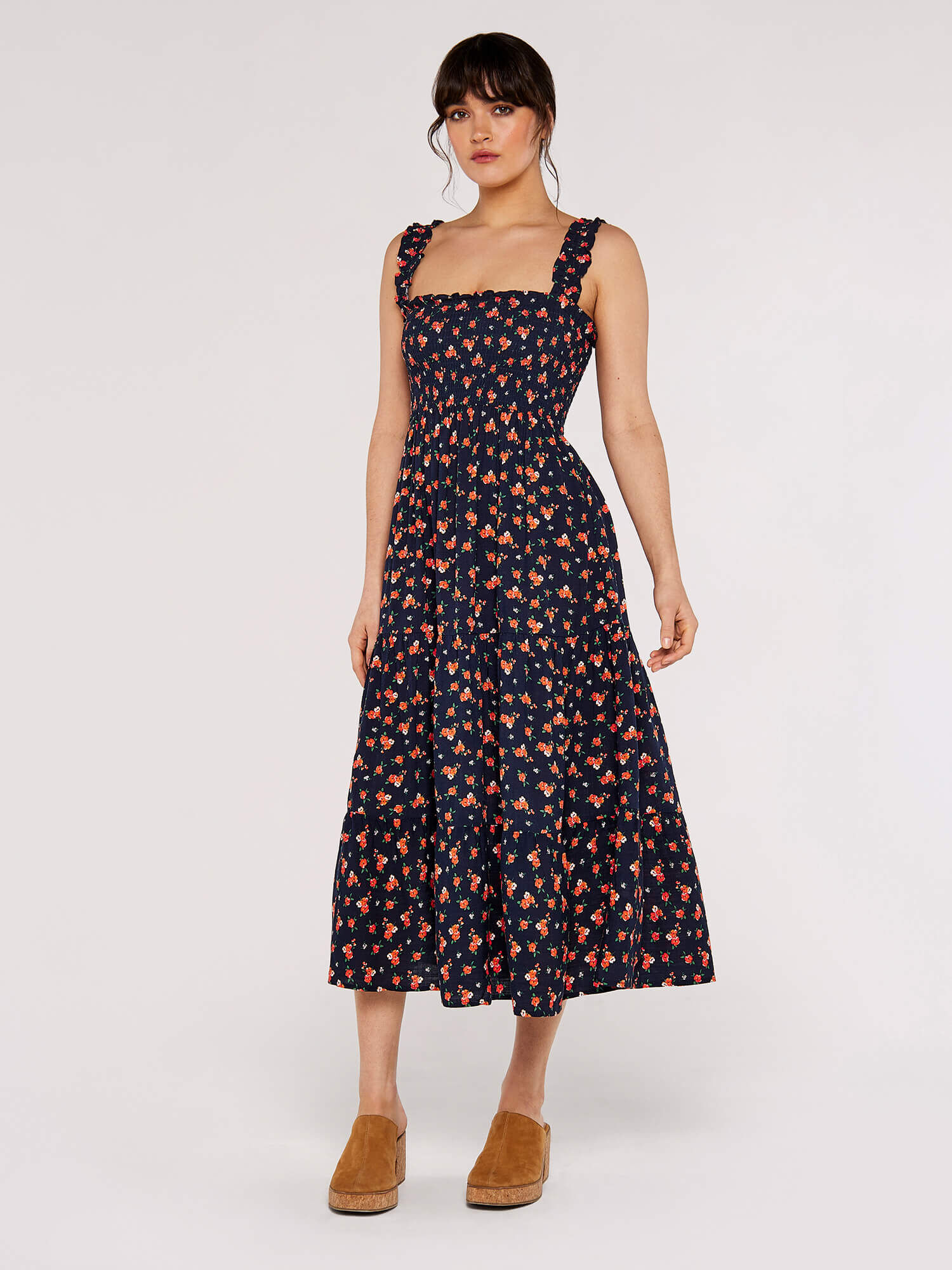 Smocked top sale midi dress