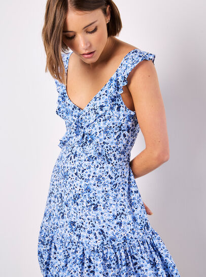 Ditsy Floral Ruffle Mini Dress