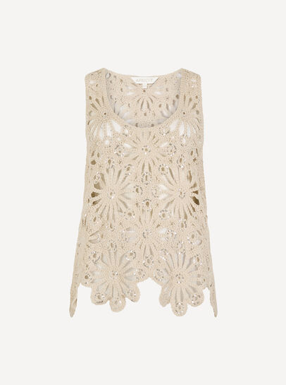 Sequin Crochet Shell Top