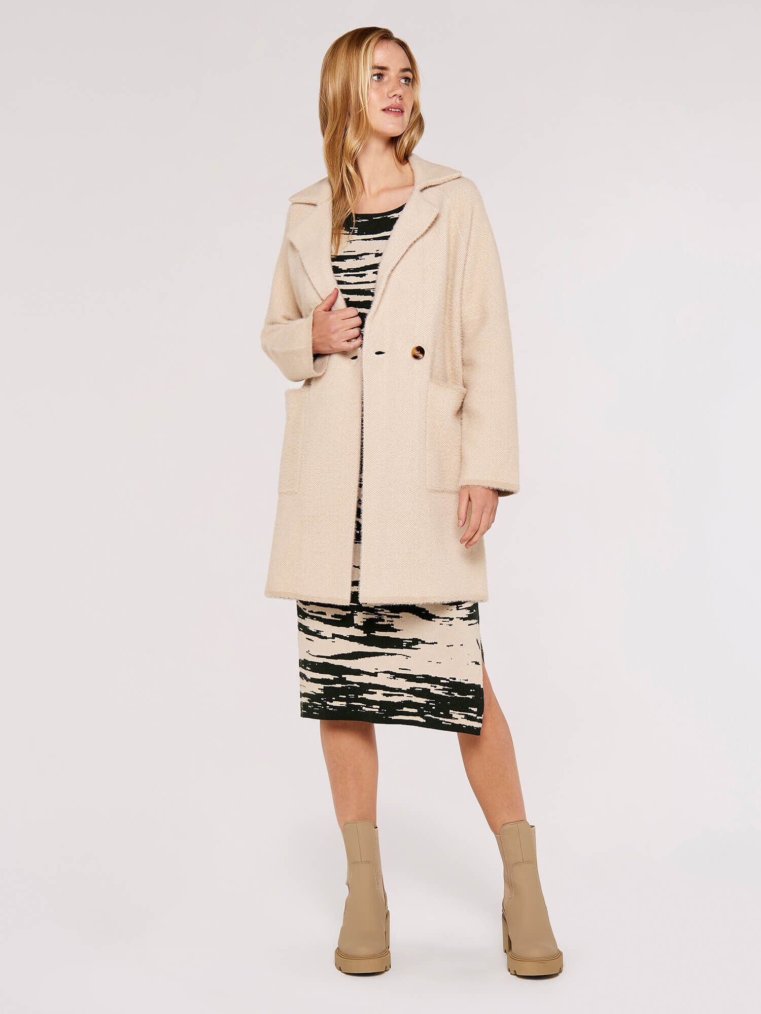 Herringbone coatigan clearance