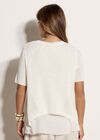 Floral Knit Layered Top, White, large