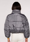 Cropped Puffer Jacket, Dark Grey - Charcoal, large