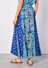 Floral Patchwork Print Midi Skirt, Cream, large
