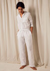Embroidered Stripe Trouser, White, large
