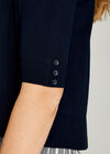 Button Sleeve Detail Knit Shrug, Navy, large