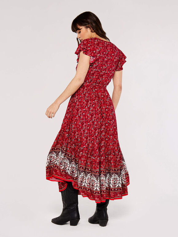 Sarasa Floral Midaxi Dress, Red, large