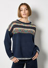 Multi Pattern Jumper, Navy, large