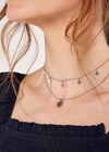Glitter Multirow Necklace, Yellow, large