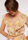 Floral Ruffle Wrap Dress, Pink, large