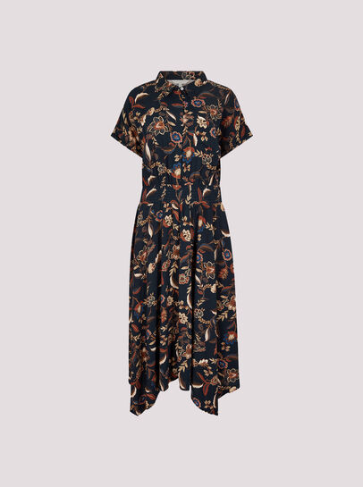 Sarasa Floral Shirt Midi Dress
