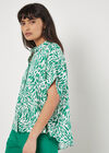 Brushstroke Print Short Sleeve Shirt, Green, large