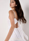 Shimmer Camisole Mini Dress, White, large