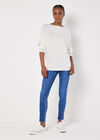 Textured Knit Lightweight Jumper, White, large