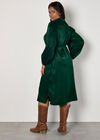 Curve Satin Shirt Midi Dress, Green, large