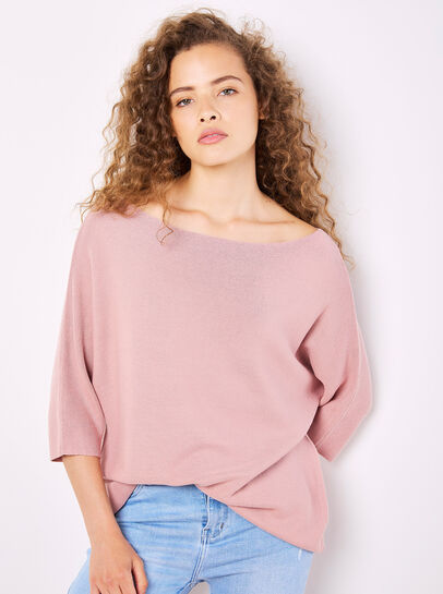 Stretch Knit Batwing Top