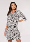Paintsplash Shirt Mini Dress, Cream, large