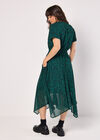 Abstract Squares Chiffon Midi Dress, Green, large