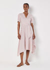 Stripe Wrap Hanky Hem Midi Dress, Pink, large