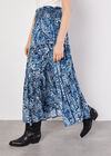 Paisley Tiered Maxi Skirt, Navy, large