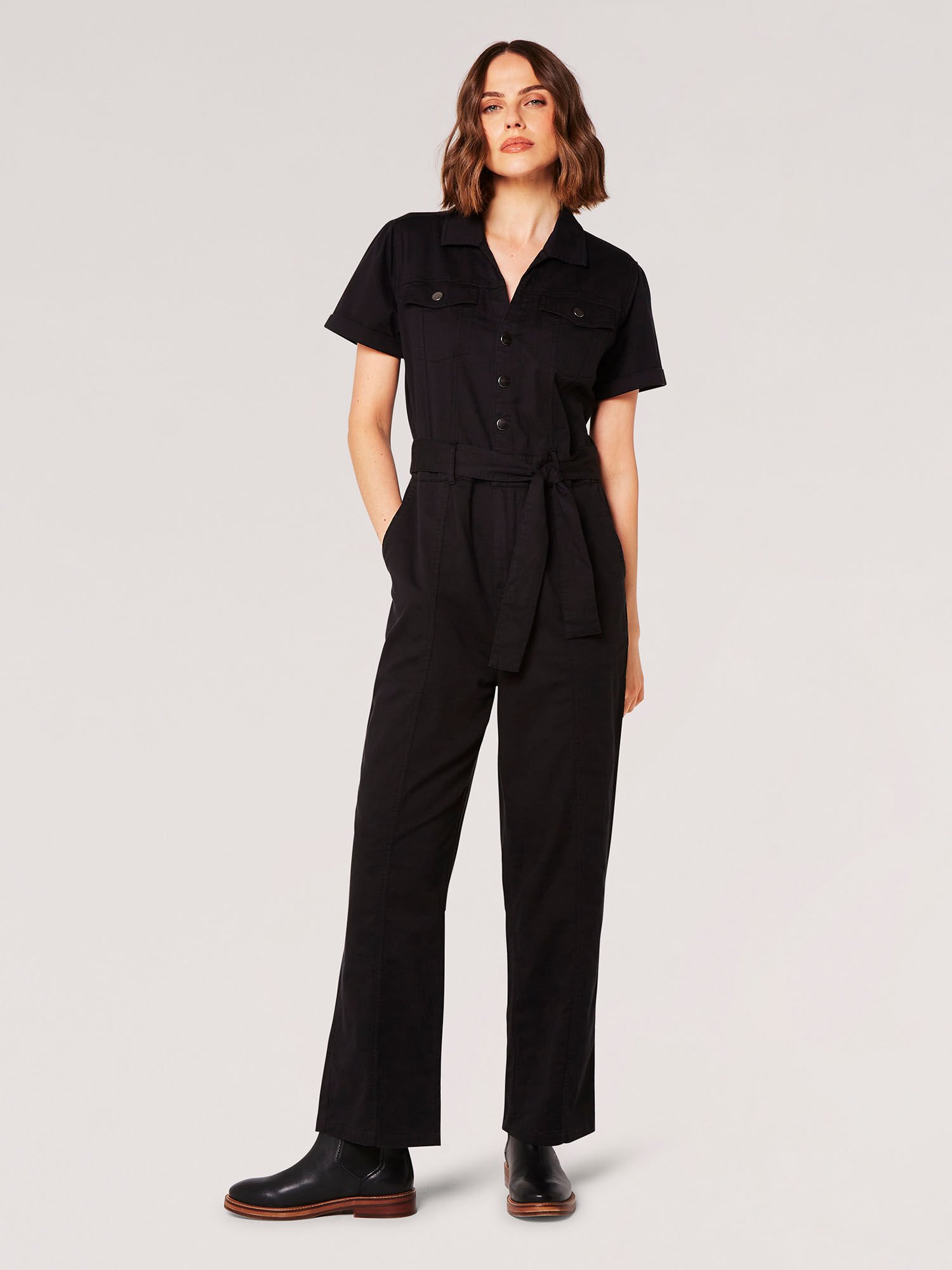 Utility Cotton Blend Boiler Suit Apricot Clothing
