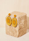 Mango Beaded Oval Earrings, Yellow, large