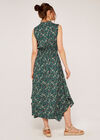Floral Hanky Hem Midi Dress, Green, large
