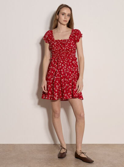 Floral Ruffle Mini Dress
