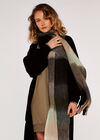 Colourblock Ombre Scarf, Black, large