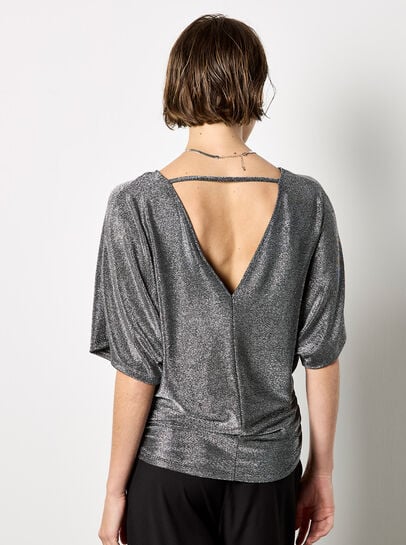 V Back Sparkle Top
