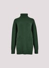 Oversized Tunic Roll Neck Jumper, Green, large