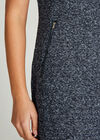 Navy Textured Pocket Shift Dress, Navy, large