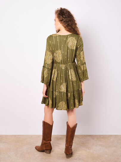 Paisley Shimmer Mini Dress