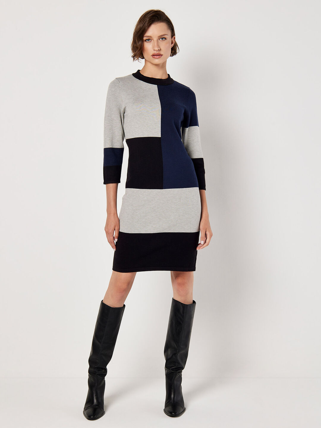 Colour Block Bodycon Mini Dress