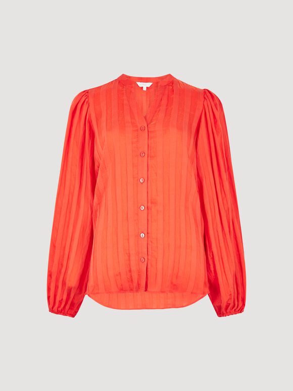 Self Stripe Shirt, Orange, large