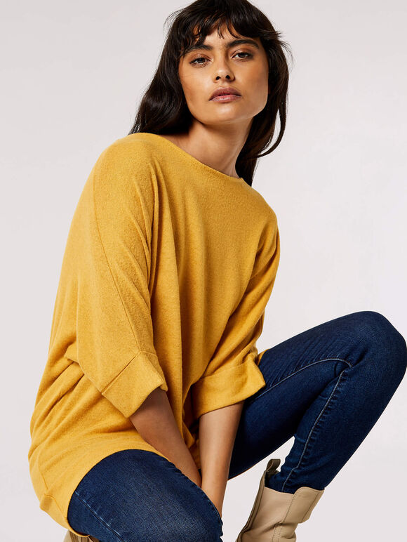 Soft Touch Batwing Top, Mustard, large