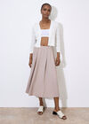 Pointelle Chevron Knit Shrug, Cream, large