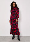 Floral Midaxi Dress, Red, large