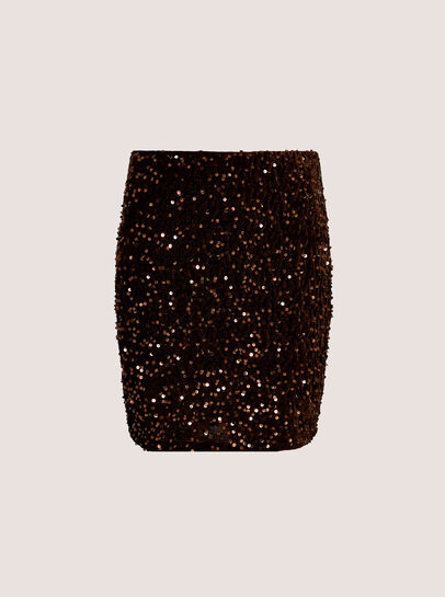Velvet Sequin Bodycon Mini Skirt