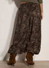 Leopard Print Wide-Leg Woven Trousers, Khaki, large