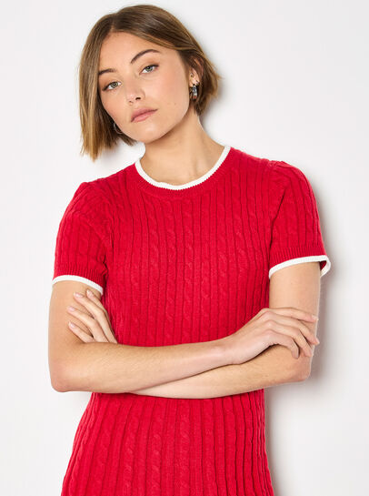 Cable Knit Skater Mini Dress