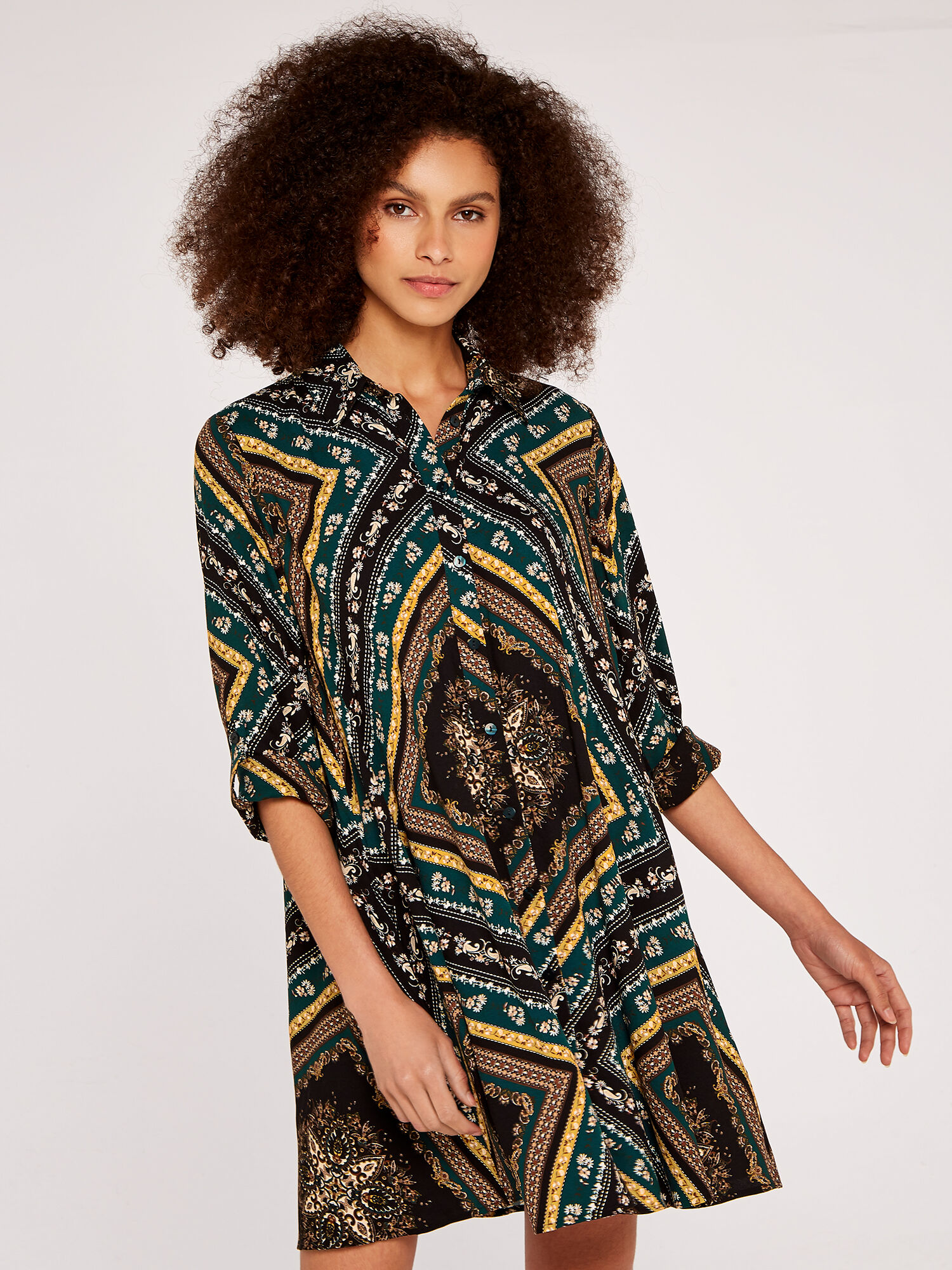 Scarf print shirt dress new arrivals