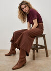 Giana High Waist Palazzo Jeans, Rust, large