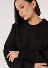 Chunky Knit Boxy Jumper, Black, large