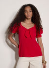 Tie Front Milkmaid Top, Red, large