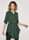 Hanky Hem Belted Top, Green, large