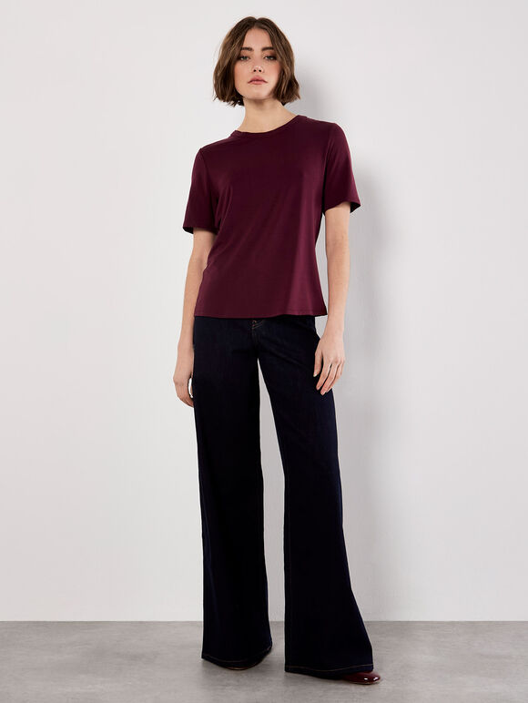 Slim Fit Classic T-Shirt, Burgundy, large