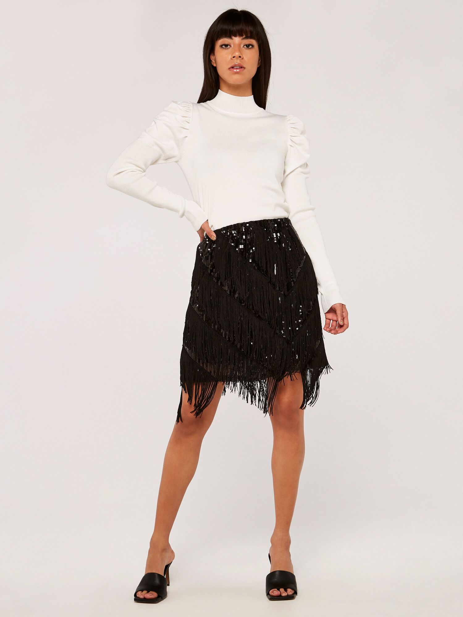 Sequin online tassel skirt