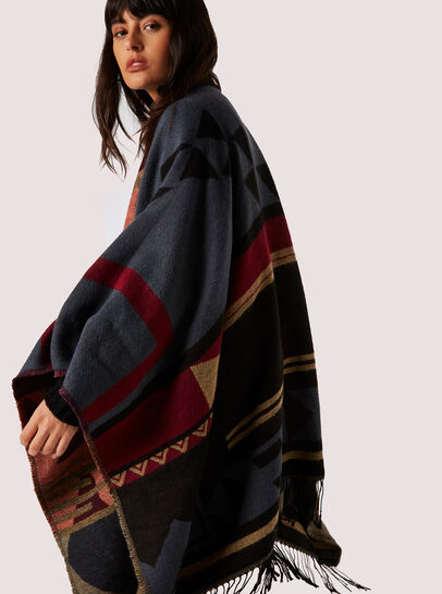 Geometric Knit Blanket Scarf