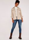 Check Wool Shacket, Stone, large