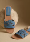 Denim Summer Sandals, Blue, large
